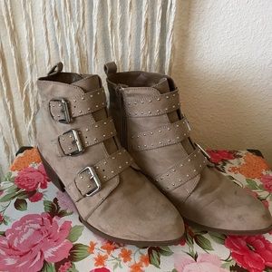 Tan Buckle Booties